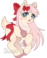 Size: 1370x1701 | Tagged: safe, artist:the-star-hunter, oc, oc only, earth pony, pony, blushing, bow, colored hooves, earth pony oc, eyelashes, hair bow, simple background, solo, tail bow, transparent background
