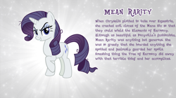 Size: 1280x719 | Tagged: safe, artist:andoanimalia, mean rarity, pony, unicorn, the mean 6, bio, clone, looking at you, solo, vector