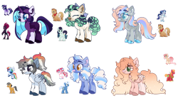Size: 1280x708 | Tagged: safe, artist:twilightpriincess, applejack, big macintosh, coloratura, fluttershy, pinkie pie, pokey pierce, quibble pants, rainbow dash, rarity, tempest shadow, twilight sparkle, oc, oc:baby shower, oc:monochrome mystery, oc:orion storm, oc:peach tangle, oc:roswell apple, oc:sweet opal, alicorn, earth pony, pegasus, pony, unicorn, g4, base used, colored pupils, curls, eye clipping through hair, female, freckles, lesbian, magical lesbian spawn, male, mare, offspring, one eye closed, parent:applejack, parent:big macintosh, parent:coloratura, parent:fluttershy, parent:pinkie pie, parent:pokey pierce, parent:quibble pants, parent:rainbow dash, parent:rarity, parent:tempest shadow, parent:twilight sparkle, parents:fluttermac, parents:pokeypie, parents:quibbledash, parents:rarajack, parents:rarijack, parents:tempestlight, ship:fluttermac, ship:pokeypie, ship:quibbledash, ship:rarajack, ship:rarijack, ship:tempestlight, shipping, simple background, stallion, straight, tongue out, transparent background, twilight sparkle (alicorn), wink