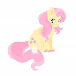 Size: 2048x2048 | Tagged: safe, artist:sodabonnie, fluttershy, pegasus, pony, g4, colored hooves, colored pupils, cute, female, heart eyes, high res, mare, shyabetes, simple background, sitting, solo, white background, wingding eyes