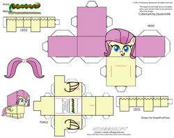 Size: 2979x2354 | Tagged: safe, artist:grapefruitface1, fluttershy, pegasus, pony, g4.5, my little pony: pony life, craft, cubeecraft, high res, papercraft, printable, solo