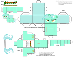 Size: 2979x2354 | Tagged: safe, part of a set, lyra heartstrings, pony, unicorn, g4, craft, cubeecraft, high res, paper, papercraft, printable