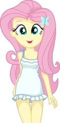 Size: 950x1952 | Tagged: safe, artist:mr-breadman, fluttershy, equestria girls, g4, beautiful, clothes, cute, female, nightgown, show accurate, simple background, solo, transparent background, vector