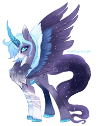 Size: 1920x2262 | Tagged: safe, artist:nightingalewolfie, oc, oc only, oc:alvina glacial seas, alicorn, pony, chest fluff, crystal horn, female, horn, mare, simple background, solo, transparent background