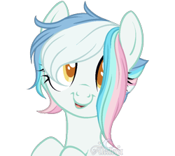 Size: 778x694 | Tagged: safe, artist:aledera, oc, oc only, oc:prisma rain, pony, bust, female, mare, portrait, simple background, solo, transparent background