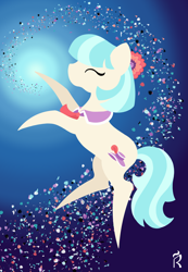 Size: 1800x2600 | Tagged: safe, artist:dawn-designs-art, coco pommel, earth pony, pony, g4, abstract, abstract art, abstract background, commissions open, female, floating, mare, minimalist, modern art, solo