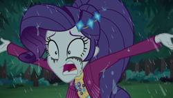 Size: 1920x1080 | Tagged: safe, screencap, rarity, equestria girls, g4, inclement leather, my little pony equestria girls: choose your own ending, makeup, running makeup, solo