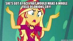 Size: 600x337 | Tagged: safe, edit, edited screencap, screencap, sunset shimmer, equestria girls, equestria girls specials, g4, my little pony equestria girls: spring breakdown, caption, female, image macro, solo, text