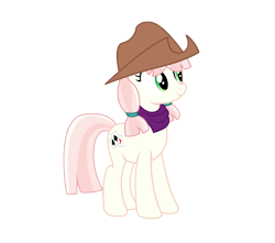 Size: 2174x1925 | Tagged: safe, artist:third uncle, penny ante, earth pony, pony, background pony, cowboy hat, female, hat, mare, neckerchief, pigtails, simple background, smiling, solo, transparent background