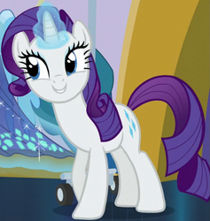 Size: 691x728 | Tagged: safe, screencap, rarity, pony, unicorn, canterlot boutique, g4, cropped, female, magic, mare, solo, telekinesis