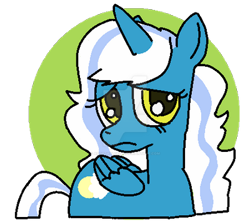 Size: 400x355 | Tagged: safe, artist:adoptableking, oc, oc only, oc:fleurbelle, alicorn, pony, alicorn oc, deviantart watermark, female, horn, mare, obtrusive watermark, simple background, solo, transparent background, watermark, wings, yellow eyes