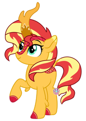 Size: 1280x1812 | Tagged: safe, artist:lovinglypromise, sunset shimmer, kirin, g4, kirin sunset, kirin-ified, simple background, solo, species swap, transparent background