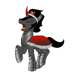 Size: 700x700 | Tagged: safe, artist:redahfuhrerking, king sombra, pony, unicorn, animated, cute, funny, gif, male, out of character, panic, panicking, silly, silly pony, simple background, solo, sombradorable, stallion, tantrum, transparent background, trotting, trotting in place