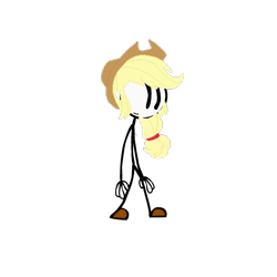 Size: 1280x1280 | Tagged: safe, artist:mario101, applejack, human, equestria girls, g4, henry stickmin, henry stickmin collection, humanized, simple background, solo, transparent background