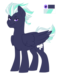 Size: 1059x1316 | Tagged: safe, artist:silentwolf-oficial, oc, oc only, oc:western wind, pegasus, pony, pegasus oc, reference sheet, simple background, smiling, solo, white background, wings