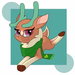 Size: 3000x3000 | Tagged: safe, artist:mrneo, cashmere (tfh), deer, them's fightin' herds, clothes, community related, high res, scarf, solo