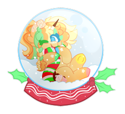 Size: 784x715 | Tagged: safe, artist:journeewaters, oc, oc only, pony, unicorn, female, mare, simple background, snow globe, solo, transparent background
