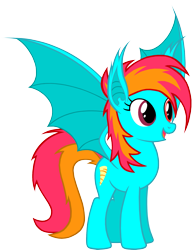 Size: 1597x2048 | Tagged: safe, artist:tempete49, oc, oc only, oc:tempete, bat pony, pony, vampire, 2021 community collab, derpibooru community collaboration, heterochromia, simple background, solo, transparent background
