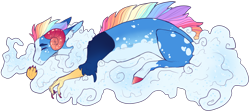 Size: 2310x1032 | Tagged: safe, artist:sleepy-nova, oc, oc only, oc:astral projection, draconequus, cloud, simple background, solo, transparent background