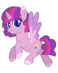 Size: 712x900 | Tagged: safe, artist:donidyde, artist:katsubases, oc, oc only, oc:star party, alicorn, pony, base used, flying, freckles, horn, magical lesbian spawn, next generation, offspring, parent:pinkie pie, parent:twilight sparkle, parents:twinkie, simple background, smiling, solo, transparent background, wings