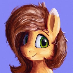 Size: 2048x2048 | Tagged: safe, artist:phutashi, oc, oc only, oc:cream crackers, earth pony, pony, bust, colored ears, colored eartips, earth pony oc, female, high res, looking at you, mare, not fluttershy, portrait, smiling, solo, three quarter view