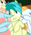 Size: 423x466 | Tagged: safe, screencap, ocellus, sandbar, sugar maple, summer meadow, changedling, changeling, earth pony, pony, a matter of principals, g4, biting, cropped, friendship student, lip bite, male, solo focus