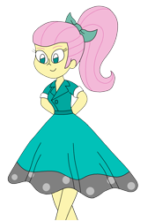 Size: 1211x1720 | Tagged: safe, artist:rarity525, fluttershy, equestria girls, g4, 50's fashion, 50s, clothes, poodle skirt, simple background, skirt, solo, transparent background