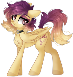 Size: 1927x2021 | Tagged: safe, artist:cinnamontee, oc, oc only, oc:sunrise skies, pegasus, pony, chest fluff, ear piercing, fangs, featureless crotch, female, floppy ears, freckles, jewelry, mare, necklace, piercing, simple background, slit pupils, solo, tongue out, transparent background