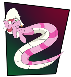 Size: 928x1018 | Tagged: safe, artist:stemthebug, oc, oc only, oc:aurora wind, hybrid, lamia, original species, pony, snake, snake pony, looking at you, one eye closed, solo, tongue out, wink, winking at you