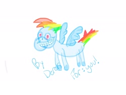 Size: 2048x1536 | Tagged: safe, artist:derek, rainbow dash, pony, g4, 1000 hours in ms paint, drawing, smiling at you, solo