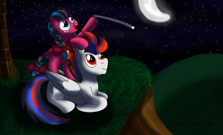 Size: 5030x3030 | Tagged: safe, artist:small-brooke1998, pegasus, pony, crossover, night, stargazing, starscream, transformers, windblade