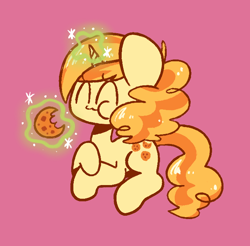 Size: 678x666 | Tagged: source needed, useless source url, safe, artist:typhwosion, sweet biscuit, pony, g4, cookie, cute, eating, food, simple background, sitting, solo