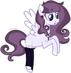 Size: 1365x1389 | Tagged: safe, artist:kurosawakuro, oc, oc only, pegasus, pony, base used, female, magical lesbian spawn, mare, offspring, parent:fleur-de-lis, parent:inky rose, simple background, solo, transparent background