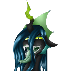 Size: 3500x4000 | Tagged: source needed, safe, artist:ginnythequeen, queen chrysalis, changeling, changeling queen, insect, g4, digital art, female, simple background, solo, transparent background