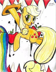 Size: 2550x3279 | Tagged: safe, artist:johnerose126, applejack, earth pony, pony, g4, high res, solo, traditional art