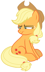 Size: 7000x11200 | Tagged: safe, artist:tardifice, applejack, earth pony, pony, g4, non-compete clause, absurd resolution, annoyed, cowboy hat, cutie mark, female, grumpy, hat, mare, simple background, solo, stetson, transparent background, vector
