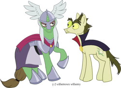 Size: 1024x742 | Tagged: safe, artist:villainous-villainy, pony, awful alvin, evil, greta von gruesome, larry boy, ponified, simple background, transparent background, veggietales