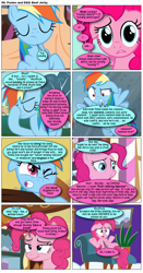 Size: 868x1662 | Tagged: safe, artist:dziadek1990, edit, edited screencap, screencap, pinkie pie, rainbow dash, oc, oc:pinka, oc:skullfuck doombringer, pony, comic:ponies and d&d, g4, comic, conversation, dialogue, dungeons and dragons, emote story:ponies and d&d, pen and paper rpg, rpg, screencap comic, slice of life, tabletop game, text