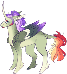 Size: 2153x2368 | Tagged: safe, artist:sleepy-nova, oc, oc only, alicorn, pony, colored wings, high res, magical lesbian spawn, male, multicolored wings, offspring, parent:rainbow dash, parent:sunset shimmer, parents:sunsetdash, simple background, solo, stallion, transparent background, wings