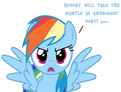 Size: 3000x2279 | Tagged: safe, artist:keronianniroro, rainbow dash, pegasus, pony, g4, angry, high res, looking at you, open mouth, simple background, solo, spread wings, talking to viewer, vector, white background, wings