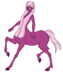 Size: 754x866 | Tagged: safe, artist:cdproductions66, artist:nypd, cheerilee, centaur, monster girl, anthro, g4, base used, centaurified, cleavage, female, godiva hair, green eyes, hooves, human head, missing cutie mark, nudity, pink hair, raised hooves, simple background, solo, strategically covered, transparent background, two toned hair, two toned tail