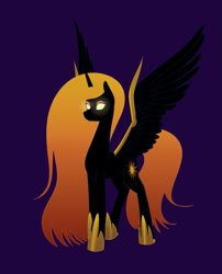 Size: 1111x1377 | Tagged: safe, artist:nevillerob, nightmare star, alicorn, pony, g4, armor, female, glowing eyes, mare, simple background, solo, wing armor