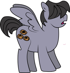 Size: 766x800 | Tagged: safe, artist:elizalikesapplejuice, quarterback, pegasus, pony, g4, my little pony: friendship is magic, sonic rainboom (episode), boy bullies, bully, chubby, hair over eyes, male, score (character), solo