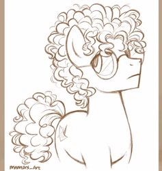 Size: 972x1024 | Tagged: safe, artist:mn27, oc, oc only, oc:sonnet philosophy, earth pony, pony, glasses, male, sketch, solo, stallion