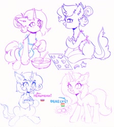 Size: 1700x1900 | Tagged: safe, artist:astralblues, oc, oc:astral blues, pony, unicorn, cookie, cooking, food, magic, sitting