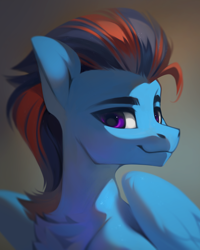 Size: 1784x2230 | Tagged: safe, artist:share dast, oc, oc only, oc:andrew swiftwing, pegasus, pony, bust, looking at you, portrait, solo, wings