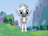 Size: 160x120 | Tagged: safe, oc, oc only, oc:crystal eclair, hybrid, pegasus, pony, zebra, 3d, 3d pony creator, pegasus oc, picture for breezies, solo, wings