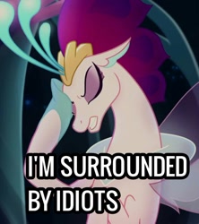 Size: 646x729 | Tagged: safe, edit, edited screencap, screencap, queen novo, pony, g4, my little pony: the movie, facepalm, i'm surrounded by idiots, scar, solo, the lion king