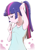 Size: 1461x2065 | Tagged: dead source, safe, artist:fuyugi, sci-twi, twilight sparkle, equestria girls, g4, armpits, blushing, camisole, clothes, cute, female, hairband, lidded eyes, ponytail, sci-twiabetes, sleeveless, solo, tank top, twiabetes, tying hair