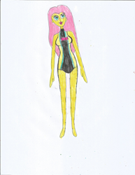 Size: 1700x2200 | Tagged: safe, artist:justinandrew1984, fluttershy, equestria girls, g4, clothes, quality, swimsuit, traditional art, wetsuit